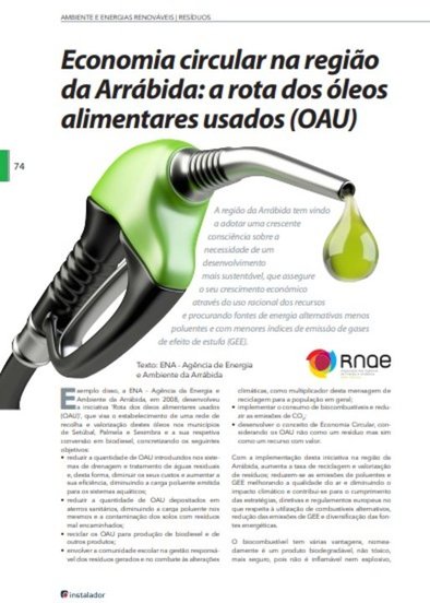 Economia Circular na região da Arrábida: a rota dos óleos alimentares usados (OAU)