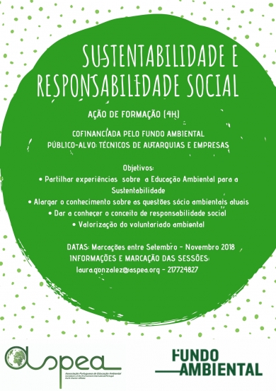 A Câmara Municipal de Setúbal e a ASPEA irão promover três ações de formação no âmbito da Sustentabilidade 