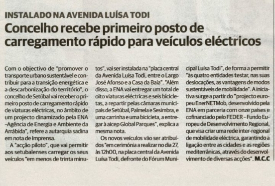 Concelho recebe primeiro posto de carregamento rápido para veículos elétricos