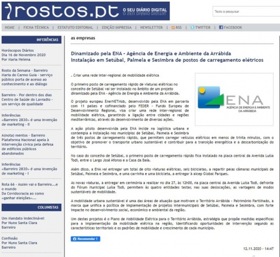 Instalação em Setúbal, Palmela e Sesimbra de postos de carregamento elétricos